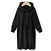 Produktbild Longra Damen Mode Hoodie Kleid Blusenkleider Kapuzenpullover Frauen Langarm Herbst Winter Oversize Sport Casua Freizeitkleid Sweatshirt Pulli Kleid mit Tasche (XL, Black)