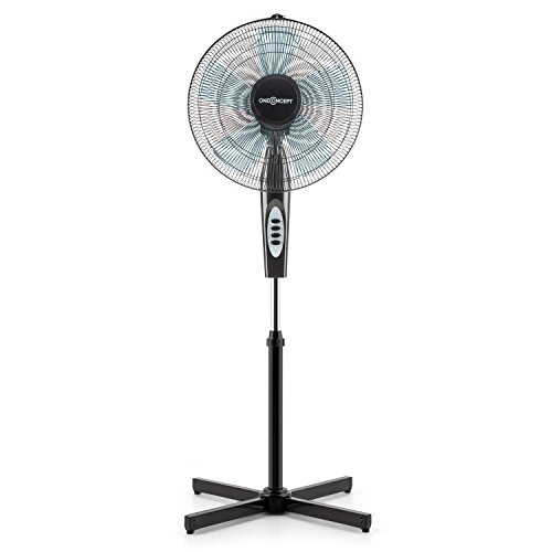 oneConcept • Black Blizzard 2G RC • Ventilator • Standventilator • mit Fernbedienung • leise • 5 blaue Rotorblätter • 40,6 cm Durchmesser • Timer • Oszillations-Schwenkfunktion • Ventilatorkopf neigbar • 3 Geschwindigkeitsstufen • 50 Watt • schwarz - 2