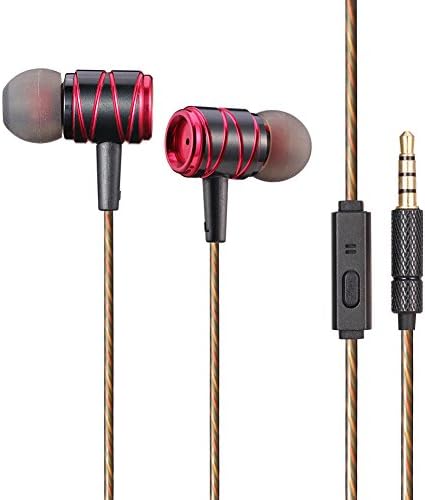 Earphones with Microphone MUZ K20 Earbud Headphones Stereo Deep Bass Noise Cancelling Headset Tangle Free Cable Earphones for iPhone iPad iPod Macbook Samsung Galaxy Android Smart Phones Mp3 Players