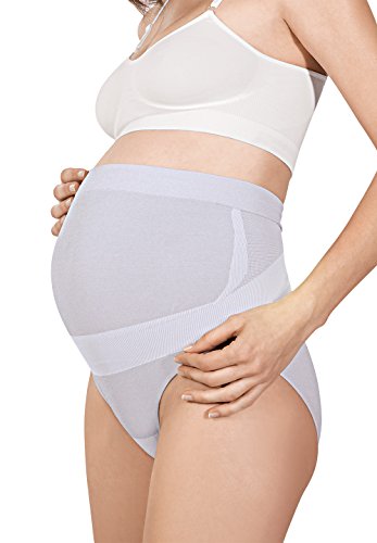 RelaxMaternity 5150 (White, M) Silver fibre over the bump maternity knickers