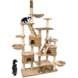Happypet® CAT013 Kratzbaum Katzenbaum deckenhoch 2,30 bis 2,60 hoch Beige