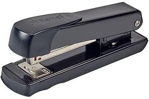 Rexel Meteor Half Strip Stapler, 20 Sheet Capacity, Uses 24/6 and 26/6 Staples, Metal Body, Black, 2100019