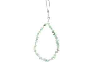 ifundom Zawieszka do telefonu z koralikami, kryształowy pasek na nadgarstek, ręcznie wykonany łańcuszek na telefon, brelok do kluczy, etui na dowód osobisty, pasek na rękę, dla kobiet, torby na identyfikator, zielone