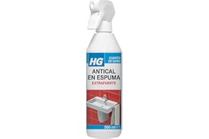 HG Espuma Antical Súper Potente, Elimina las Manchas y Restos de Cal de Grifos y WC, Limpia Baños, Duchas, Bañeras y Mamparas entre otros - 500ml