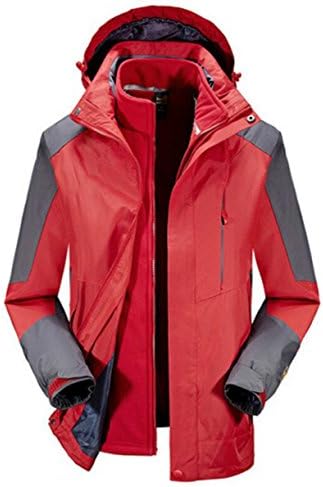Men's Jacket An Outdoor Three-in-one Two-piece Jacket Plus Velvet Thickening Mountaineering Shirt,RED-4XL