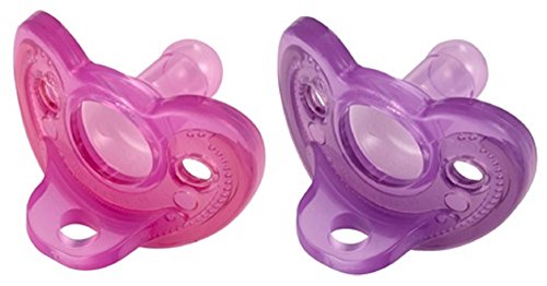 The First Years 2 Pack GumDrop Newborn Pacifier, Pink/Purple
