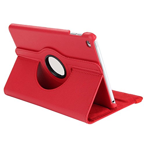 WindTeco Neu iPad 9.7 Zoll 2017 / iPad Air 2 / iPad Air Hülle – 360 Grad Rotierende Stand Smart Cover Case Schutzhülle Tasche Etui mit Auto Schlaf / Wach Funktion für Apple New iPad 9.7 inch 2017 Modell / iPad Air 2 2014 Modell / iPad Air 2013 Modell Tablet, Rot - 5