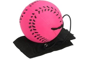 Opemg Rose Red Baseball Wrist Return Ball Rubber Sport Ball with Strap and String Rebound Bouncy Balls Toy on Elastic String Toy for Teens Adults Wrist Exercise Play (1.9 inches)