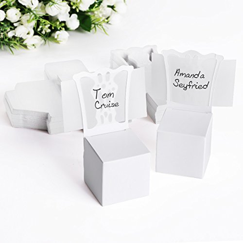 50 St. 2-in-1 Gastgeschenk Box Kartonage Tischkartenhalter Stuhl Hochzeit Party Deko Schachtel