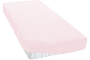 TM MAXX Drap-housse en jersey pour bébé et enfant - Certifié Öko-Tex Standard (rose clair 006, 80 x 160 cm) - Hauteur de matelas jusqu'à 25 cm - Drap-housse en 100 % coton