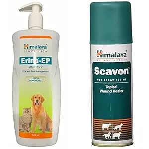 Himalaya Combo of Erina-EP Shampoo, 500 ml & Scavon Spray, 100 ml