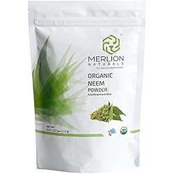 Organic Neem Leaves Powder (Azardirachta Indica) by MERLION NATURALS - 227 gm - 100% Organic Certified by USDA NOP Organic