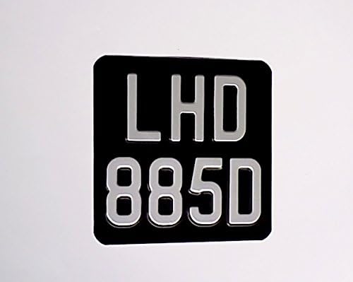 Motorcycle Black and Silver Show Pressed Number Plate 6"ins x 6"ins