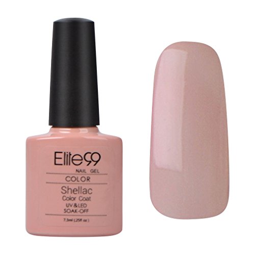 Elite99 Shellac UV LED Gel auflösbarer Nagellack 7.3ml nude/Rosa Nude , Nagelgel Farbgel Farblack (1 x 7.3ml)