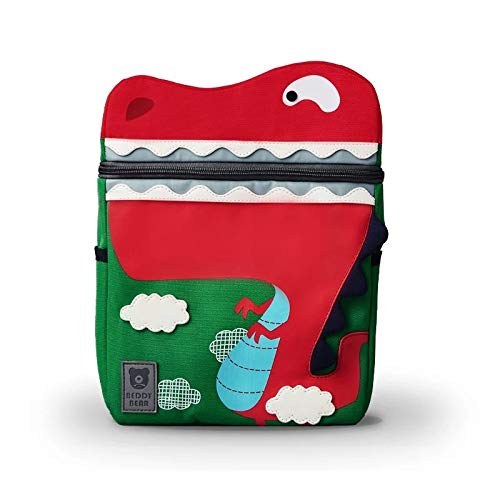 Dino Cartable d’écolier pour jeune fille Motif dinosaure Rouge/vert