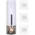 Modixun Liquid Soap Dispenser Wall Mount 450ml, Luxury Shower Hand Soap Dispenser, Self Adhesive Shampoo Dispenser with 3pcs Adhesives for Bathroom, Kitchen, White
