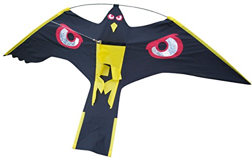 Vogelscheuche Vogelschreck Raubvogel-Drache Habicht mit hochwertigem 4 Meter Glasfaser-Teleskopstab, Spannweite 1,40 m - 2