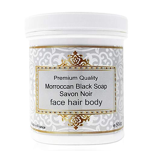 Autentico Sapone Nero Marocchino Bagno Turco Hammam 500g- Sapone Beldi Acne - Esfoliazione con Sapone di Aleppo