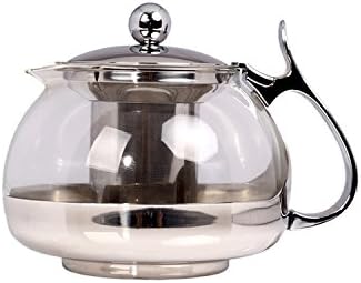 ESYN 1200ml Large Capacity Glass & Stainless Steel Teapot With Infuser