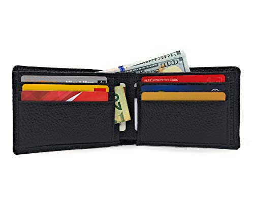 Preisvergleich Produktbild OMYAL Geldbörse für Herren, Vollnarben-Echtleder, abnehmbarer dreifacher Ausweishalter