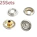 Produktbild 25Sets Stainless Steel Fastener Snap Press Stud Button Marine Set 100Pcs