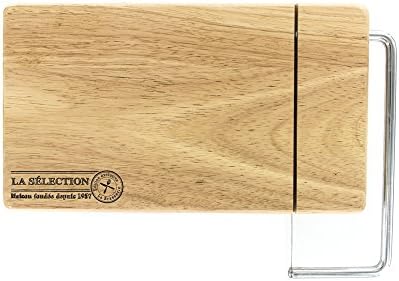 Totally Addict KD3161 Foie Gras Terrine Butter Cheese Board Integrated Lyre Selection Wood and Stainless Steel Beige and Grey H1.5 x 20 x 28 cm