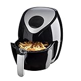 MultiFry Digitale Heißluftfritteuse Multikocher mit Timer, 2 in1 Funktionen - Fritteuse und Backautomat, Heißluftofen mit 1400W, frittieren ohne ÖL, schwarz inkl. Rezeptbuch +Tipps und Tricks