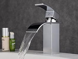 Auralum&reg; Mitigeur Lavabo Cascade Robinet Salle de Bain - Chrom&eacute;