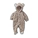 Arrowhunt Baby Toddler Winter Cute Bear Fleece Romper Brown