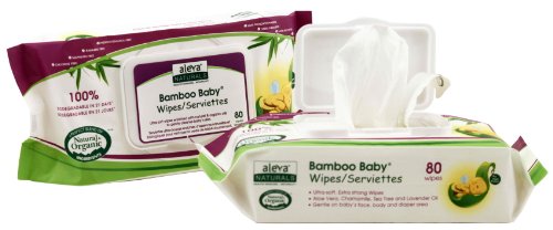 Aleva Naturals, Bamboo Baby Wipes, Scented, 80 Wipes