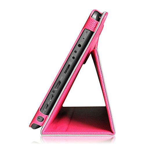 Fintie Odys Ieos Quad 10.1 Hülle Case – Slim Fit Folio Kunstleder Schutzhülle Cover Tasche mit Ständerfunktion für Odys Ieos Quad 25,7 cm 10,1 Zoll Tablet-PC (nicht geeignet für Odys Ieos Quad White Edition), Magenta - 7