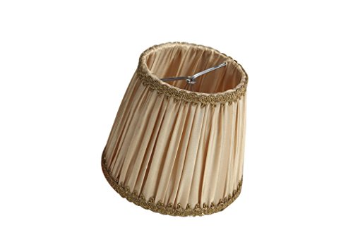 Splink 2 Pcs Lampenschirm E12/E14 Organza Stoff Stehlampe Tischlampenschirm mit Gold Trim Vintage Barockstil Stil 90*130*110mm - 2