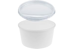 TELEVASO - 50 uds -Envase para alimentos Comida con Tapa Separada - Capacidad 450 ml y tamaño Ø120 mm - Polipropileno (PP) Color Blanco - Contenedores bandejas Desechables, Apto para microondas