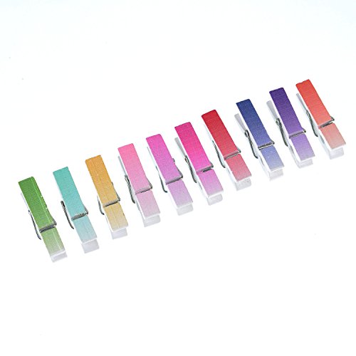 Blulu Mini Craft Pegs Holz Kleidungsklammern, Gemischte Farben, 100 Stück - 4