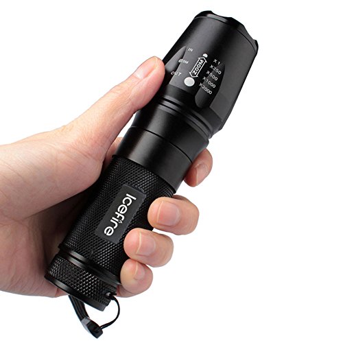 IceFire® Z50 LED Taschenlampe XM-L T6 1000 Lumens Cree LED 5 Modi, mit Zoom, verstellbarer Fokus Tactical Taschenlampe