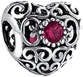 Juli Herz Geburtsstein Charme 925 Sterling Silber