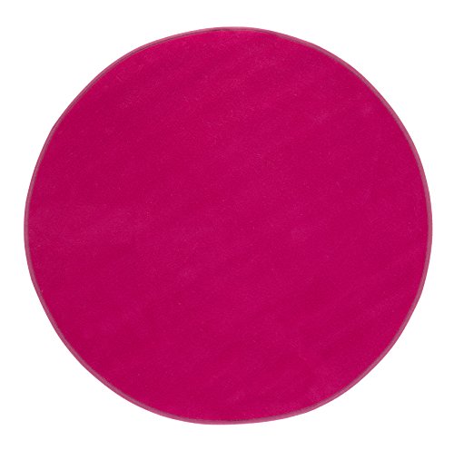 misento 292201 Velours, Kurzflorteppich Lifestyle, uni-/ kräftige Farben / 100 cm rund, pink