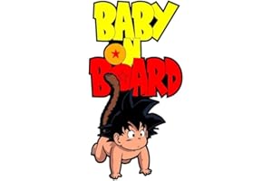 PURE PRINT CUT BABY ON BOARD Goku Aufkleber, 17x10cm, UV-Beständig, Einfache Anbringung, Sichtbar & Sicher, Ideal für Autofenster