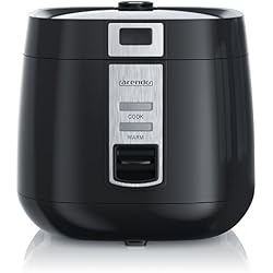 Arendo - Cuiseur de Riz cuiseur à Vapeur - Riz Cook à Home - capacité de 1,4 l - avec Pot intérieur antiadhésif Amovible Couvercle Bol doseur spatule Panier à Vapeur - 540 W