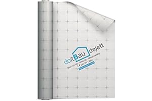 BAUPARK24 doitBau - Dejett 2 | Atmungsaktive Dampfbremse 75m² (1,5m x 50m) | Vlies Dampfsperre Dach | Dampfsperre Folie für Dach | Dampfschutzfolie gemäß DIN 4108 | einfach zu verbauen