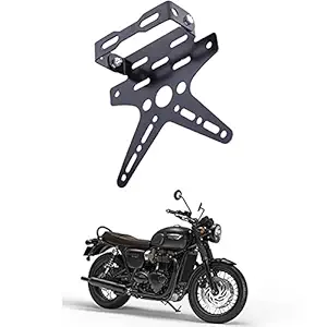 Ascension Motorcycle Number License Plate Adjustable Aluminum Alloy Holder Mount Bracket - (Black) for Triumph Bonneville T120