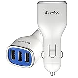 EasyAcc 24W 4.8A 3-Port USB Car Charger for Samsung iPhone Android Smartphones Tablets-Black