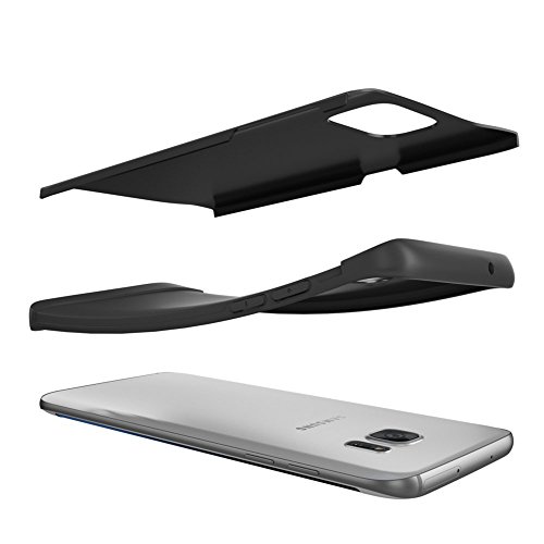 Snugg Funda Galaxy S7 Edge  Samsung Galaxy S7 Edge Case Slim Carcasa de Doble Capa  Infinity Series  Revestimiento con Protecci  n Anti-Golpes - Negro
