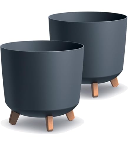 Bloempot met pootjesset ⌀ 24 cm x 44,5 cm en ⌀ 30 cm x 28,5 cm