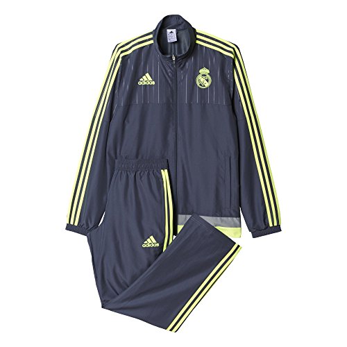 adidas Real Madrid CF PRES Suit 2015/2016 - Chándal, Color Gris/Lima, Talla L - adidas