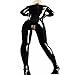Produktbild New-Love Damen Lackleder Langarm-Catsuit Wetlook Bodysuit Schick Jumpsuit Schwarz Einteiler Overall Lingerie,S