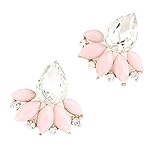 Ohrschmuck Schmuck Ohrringe Damen Elegant ZIYOU Damen Mode OL Leuchtenden Edelstein Verlässt Ohrringe (Rosa)
