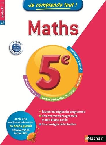 Book's Cover ofJe comprends tout Maths 5 e