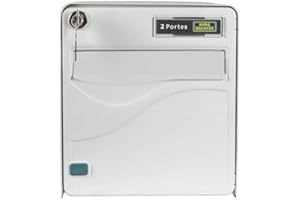 BURG-WÄCHTER Boîte aux Lettres Agréée La Poste, 2 Portes, 526 BL BALtic, Blanc, en Acier Galvanisé, Avec Porte à Ouverture Totale et Stop-Courrier (Porte bloquée à 120°)