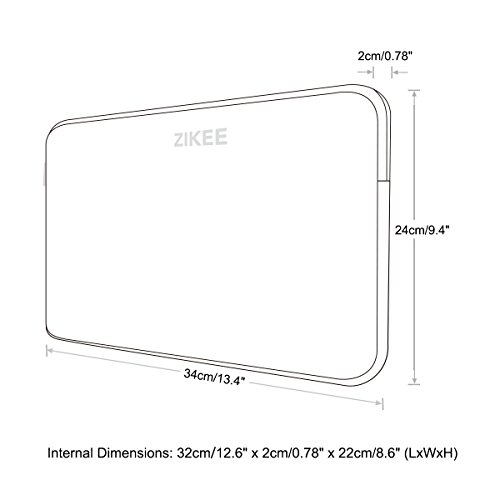 Zikee 11-12 Zoll Ultradünne, Stärkste Neopren Wasserfeste Schutzhülle für Laptops / Ultrabooks in Vielen Farben erhältlich - 4